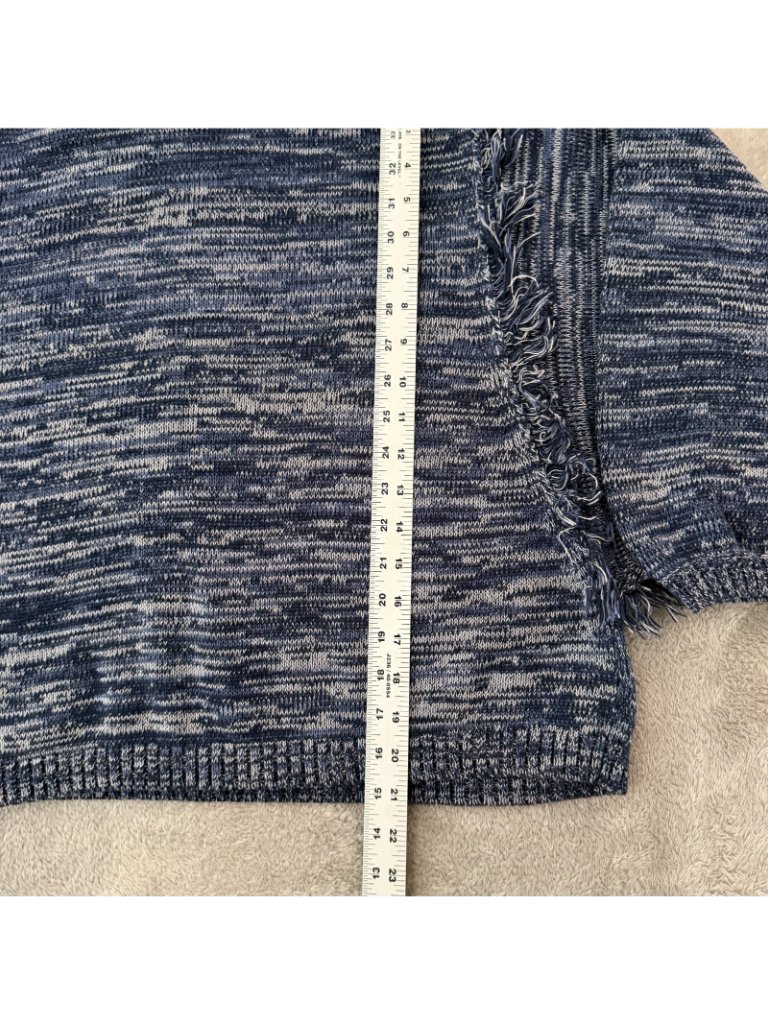 Curator Sf Fringe Sweater 100% Cotton Xl-2xl Blue Ethically Made Peru — image 5 of 7